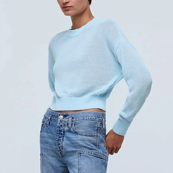 Madewell Loose Knit Crewneck Sweater in Clarity - NEW - Size Small - Picture 1 of 9